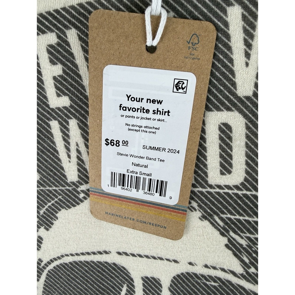 Marine Layer cream Stevie Wonder 1982 Aloha Stadium graphic NWT‎ Size XS $68 - Picture 4 of 12